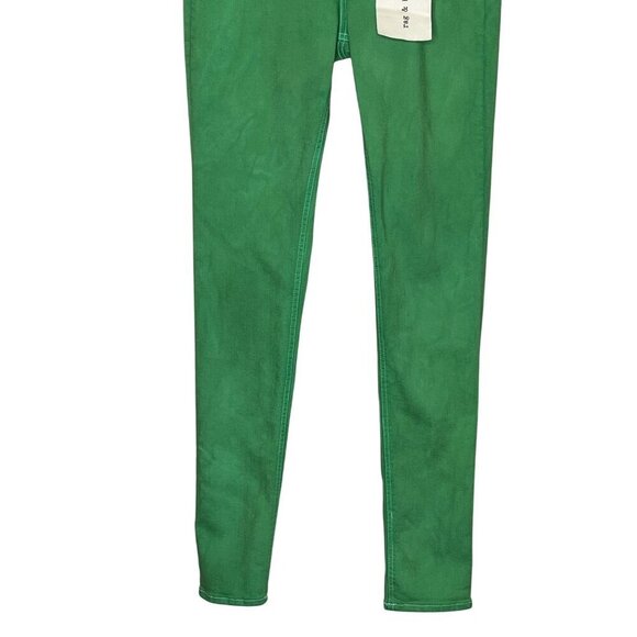 Rag & Bone Bright Green Custom Dye Skinny Jeans Size 30 Bright White Skinny NEW - Picture 7 of 13